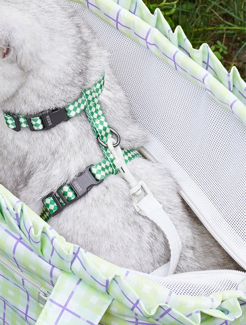 Checkered Pet Carrier Bag