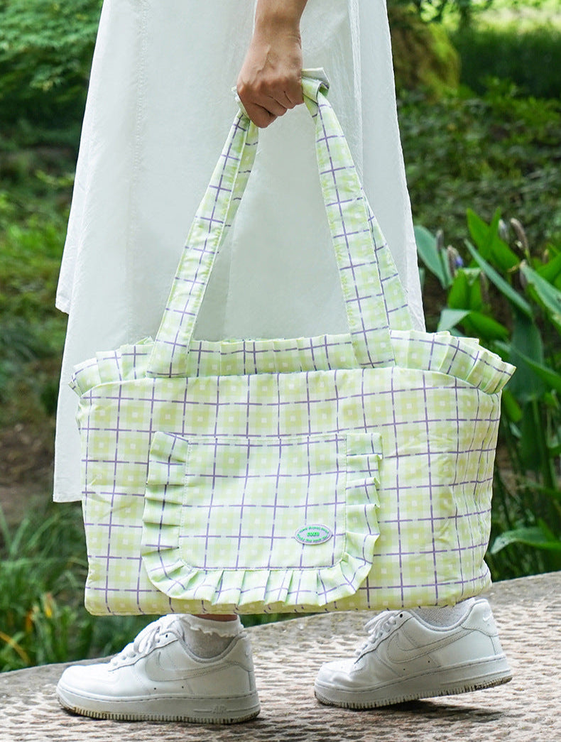 Checkered Pet Carrier Bag