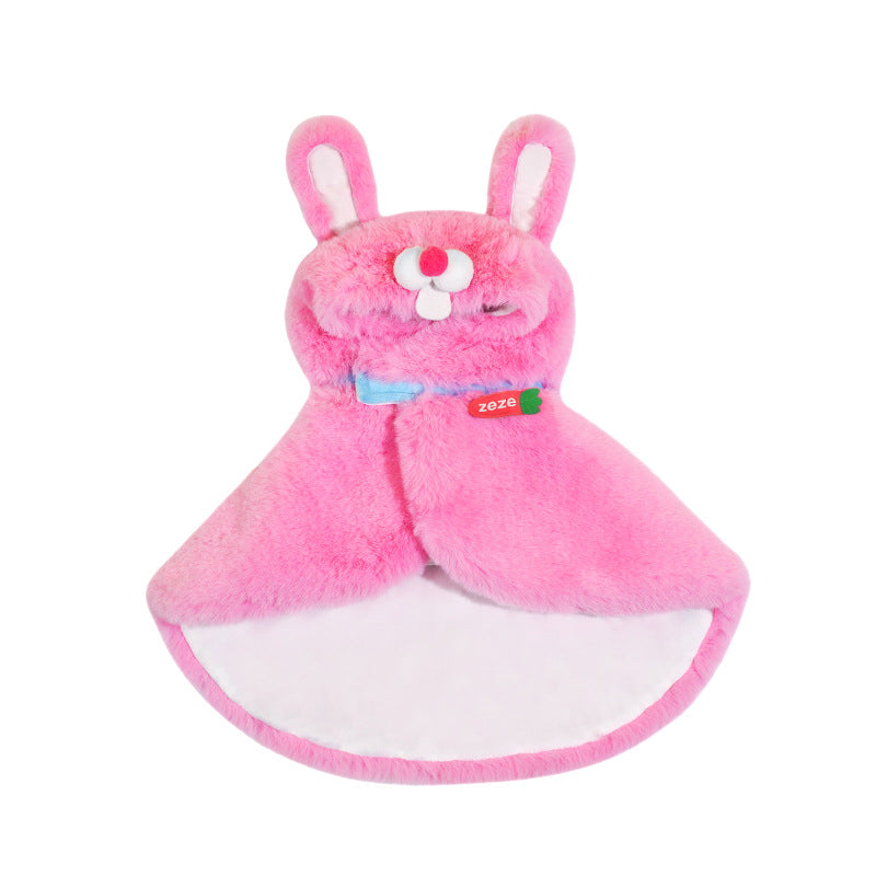 Pink Bunny Plush Cape