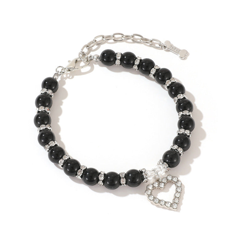Lovely Pearl Heart Pet Necklace