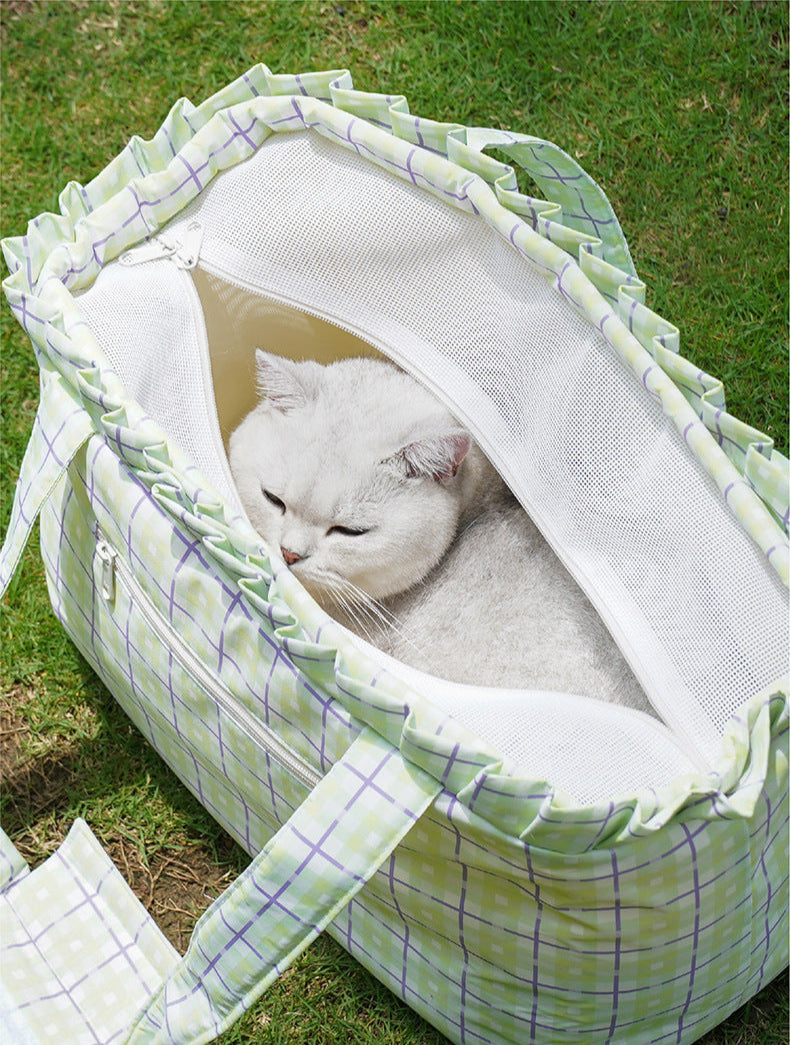 Checkered Pet Carrier Bag