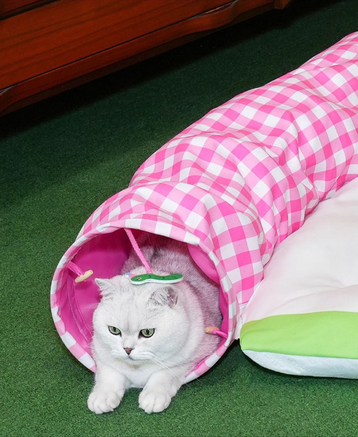 Zeze Green Apple Cat Tunnel All Seasons Universal Detachable Washable Tunnel Cat Nest Play and Rest One Refuge House