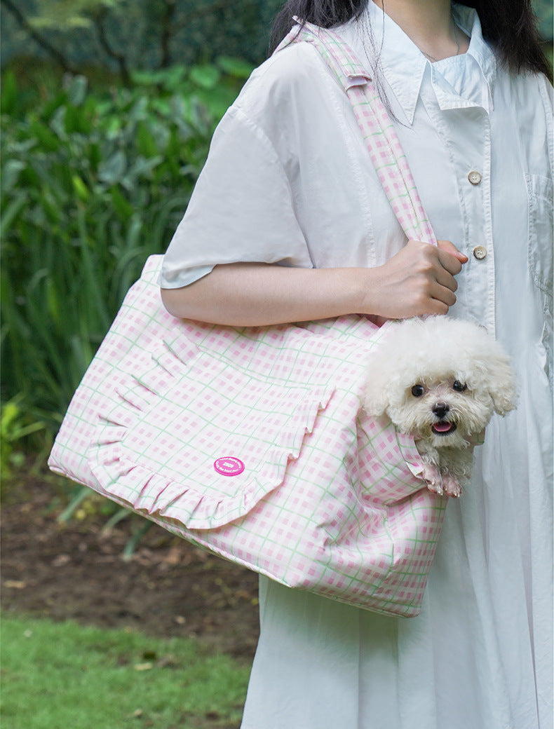 Checkered Pet Carrier Bag