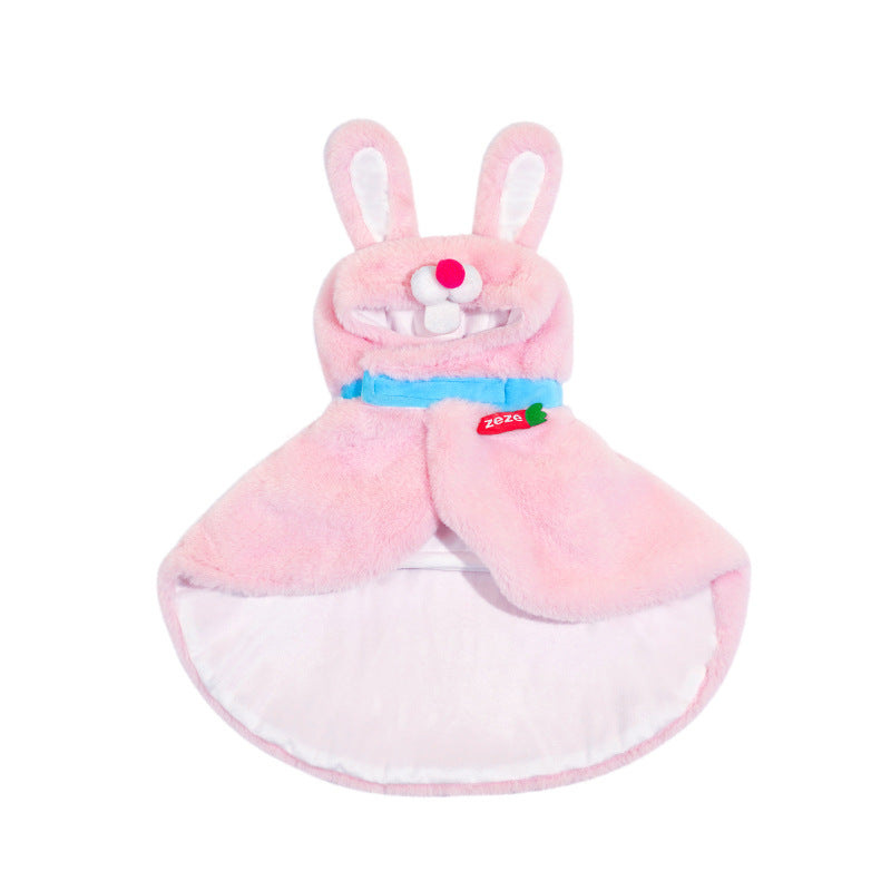 Pink Bunny Plush Cape