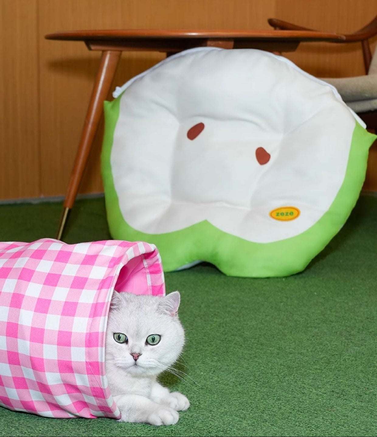 Zeze Green Apple Cat Tunnel All Seasons Universal Detachable Washable Tunnel Cat Nest Play and Rest One Refuge House