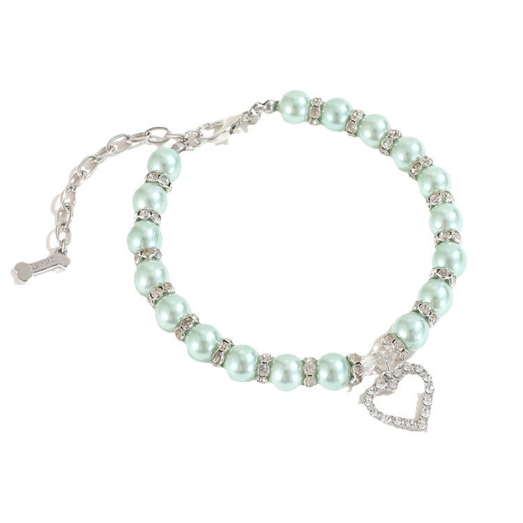 Lovely Pearl Heart Pet Necklace