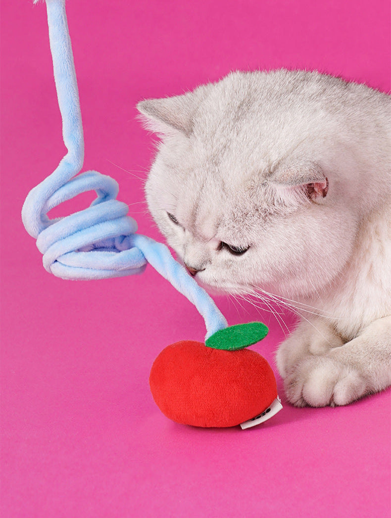 zeze circle like on elastic toys bungee rope teasing cat stick hanging door self-hilarious relief kitten catnip cat supplies