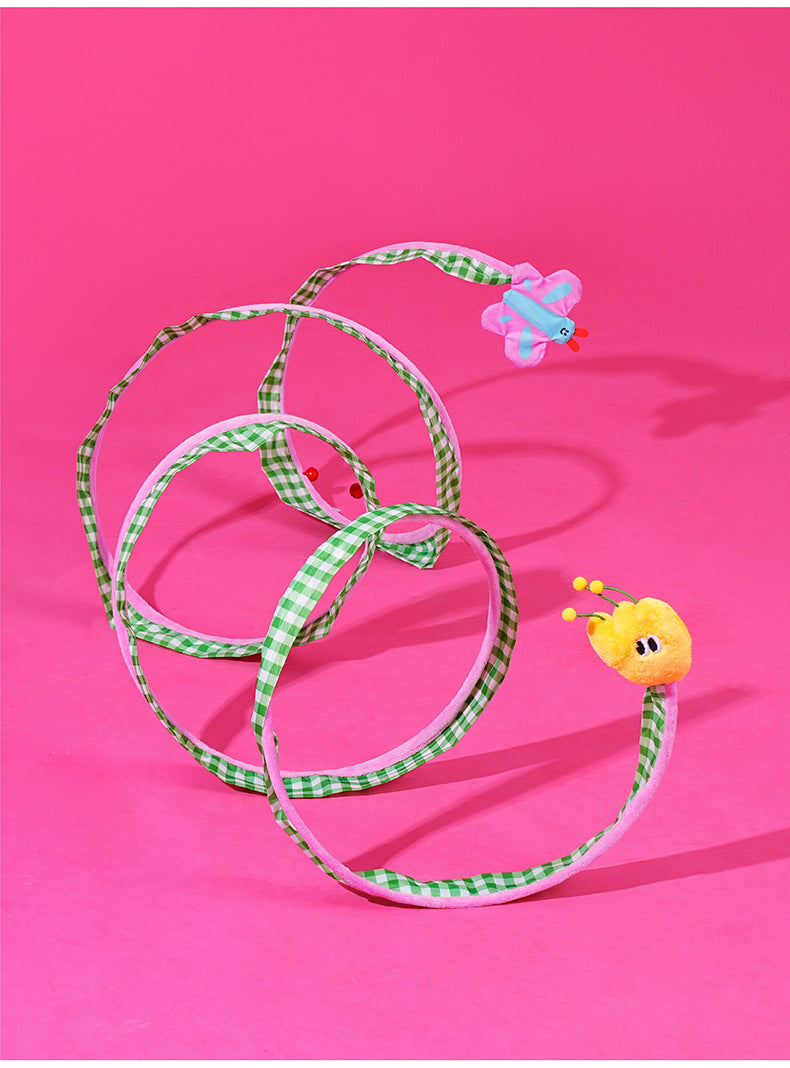 zeze spring cat tunnel cat toys self-hilarious deboreting bell teasing cat stick spring catnip dodge cat supplies