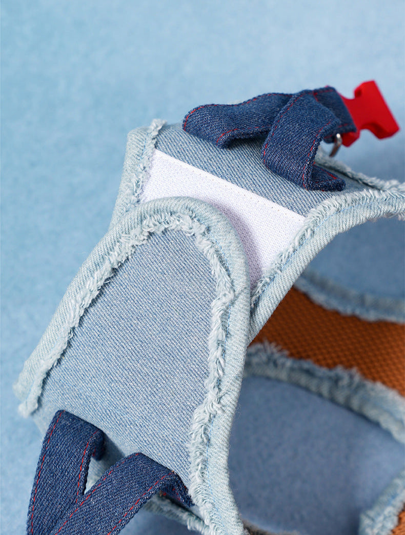 Denim Pet Harness Set