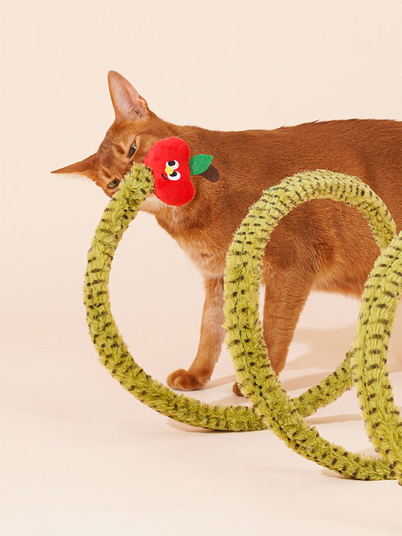 zeze forest snake cat tunnel cat toy self hilarious deboreting bell teasing cat stick spring catnip dodge cat supplies
