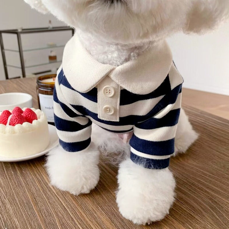 Striped Collar Dog T-Shirt