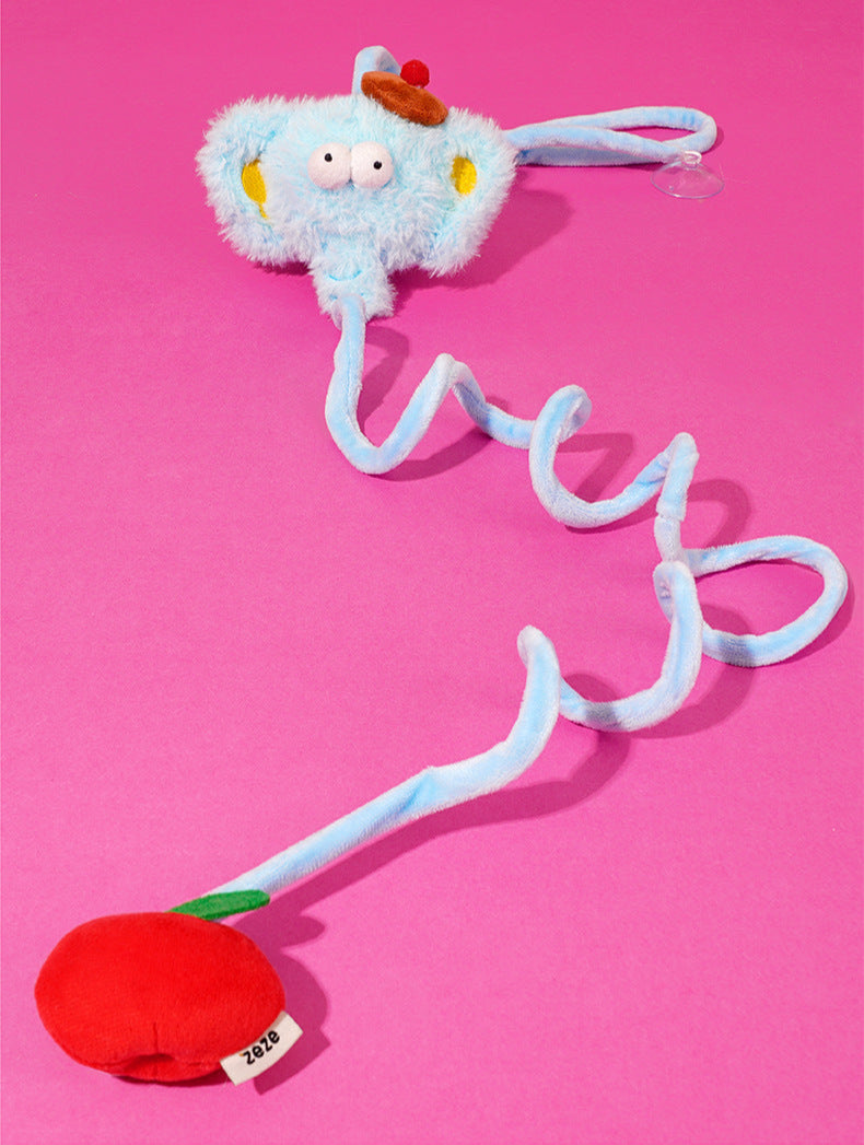 zeze circle like on elastic toys bungee rope teasing cat stick hanging door self-hilarious relief kitten catnip cat supplies