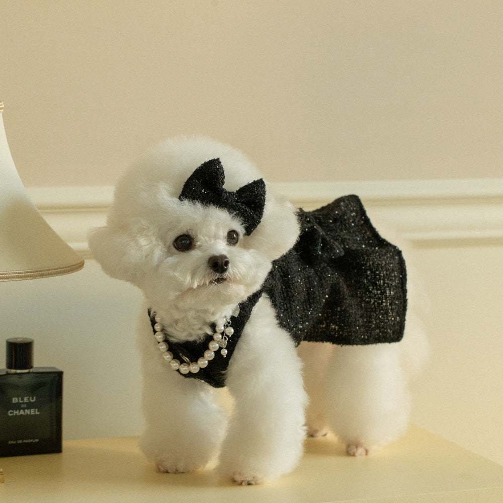 Elegant Tweed Pet Bow Accessory