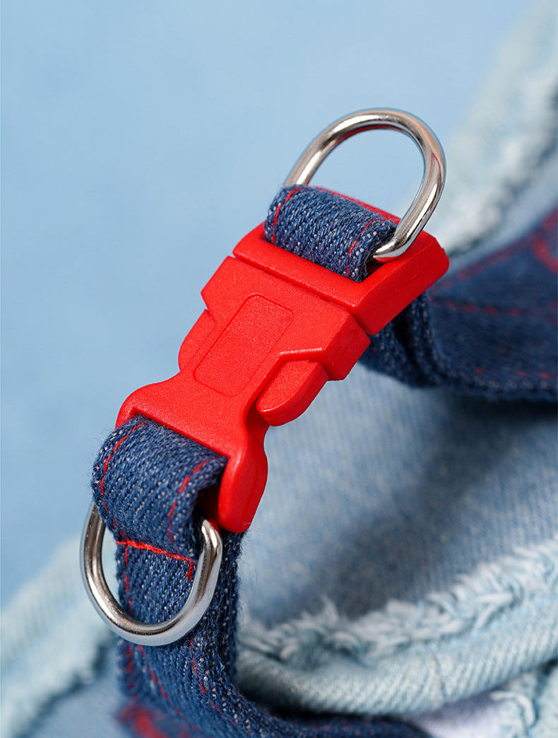 Denim Pet Harness Set