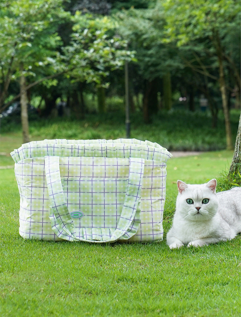 Checkered Pet Carrier Bag