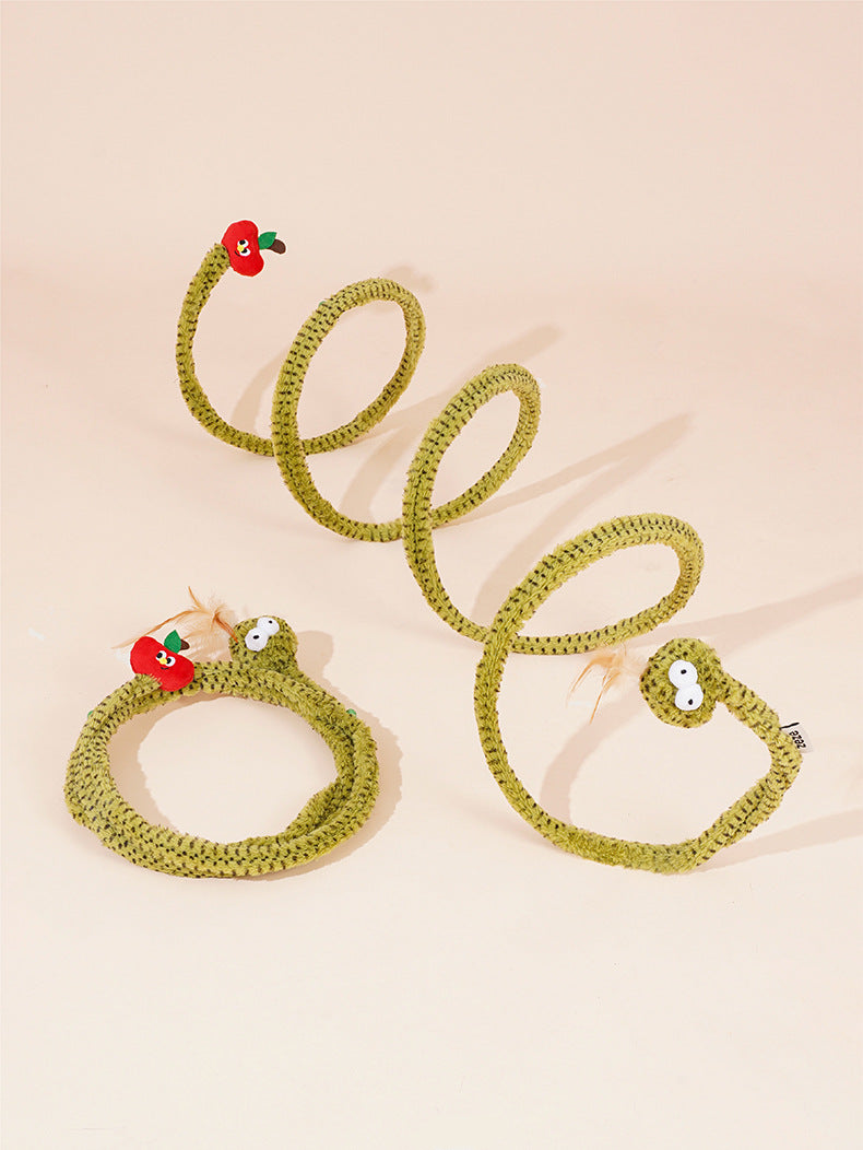 zeze forest snake cat tunnel cat toy self hilarious deboreting bell teasing cat stick spring catnip dodge cat supplies