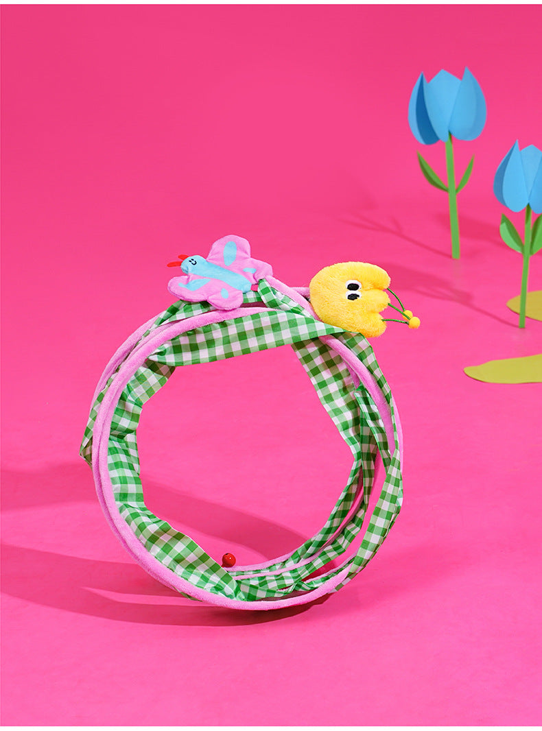 zeze spring cat tunnel cat toys self-hilarious deboreting bell teasing cat stick spring catnip dodge cat supplies