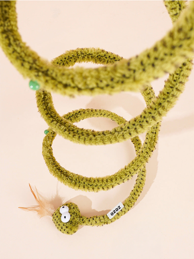 zeze forest snake cat tunnel cat toy self hilarious deboreting bell teasing cat stick spring catnip dodge cat supplies