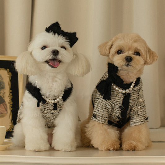 Elegant Tweed Pet Outfit