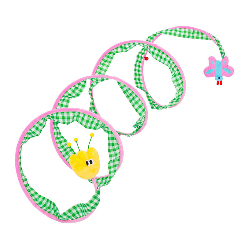 zeze spring cat tunnel cat toys self-hilarious deboreting bell teasing cat stick spring catnip dodge cat supplies