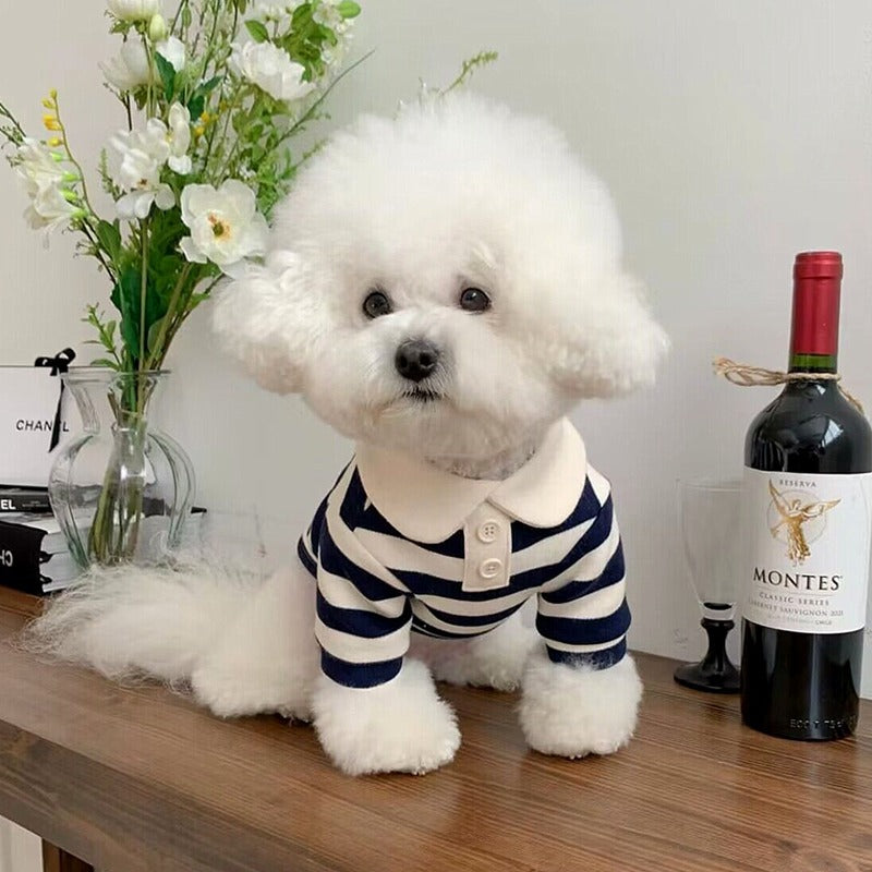 Striped Collar Dog T-Shirt
