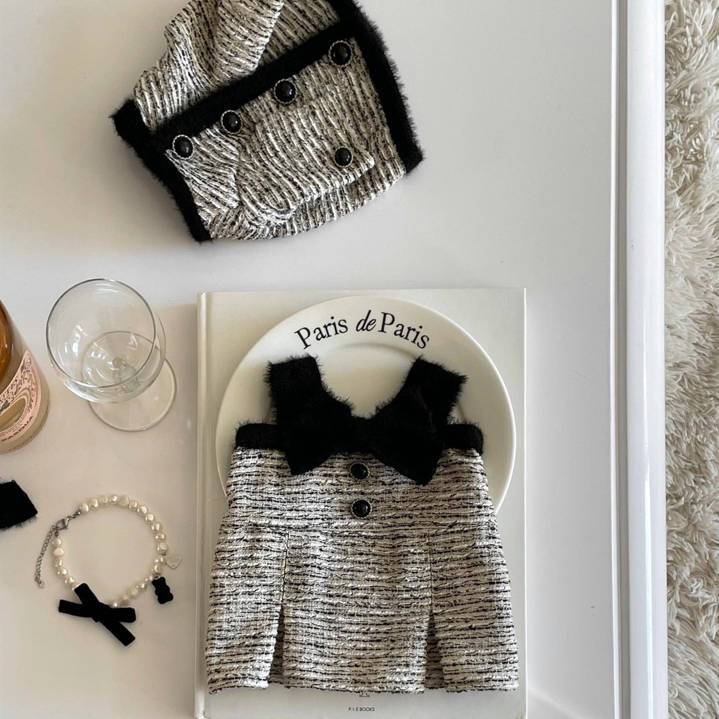 Elegant Tweed Pet Outfit