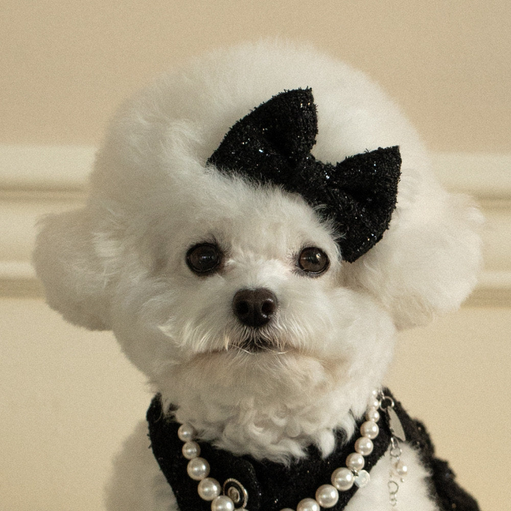Elegant Tweed Pet Bow Accessory