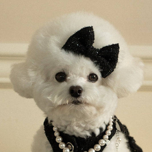 Elegant Tweed Pet Bow Accessory