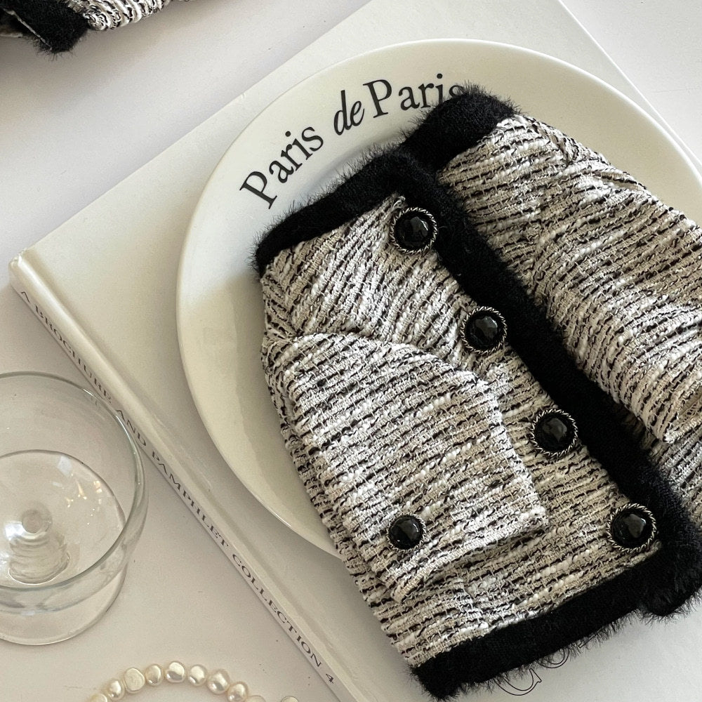 Elegant Tweed Pet Outfit