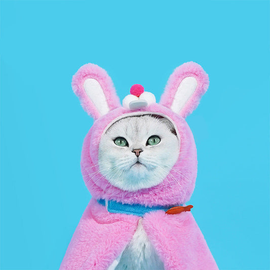 Pink Bunny Plush Cape