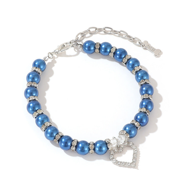 Lovely Pearl Heart Pet Necklace