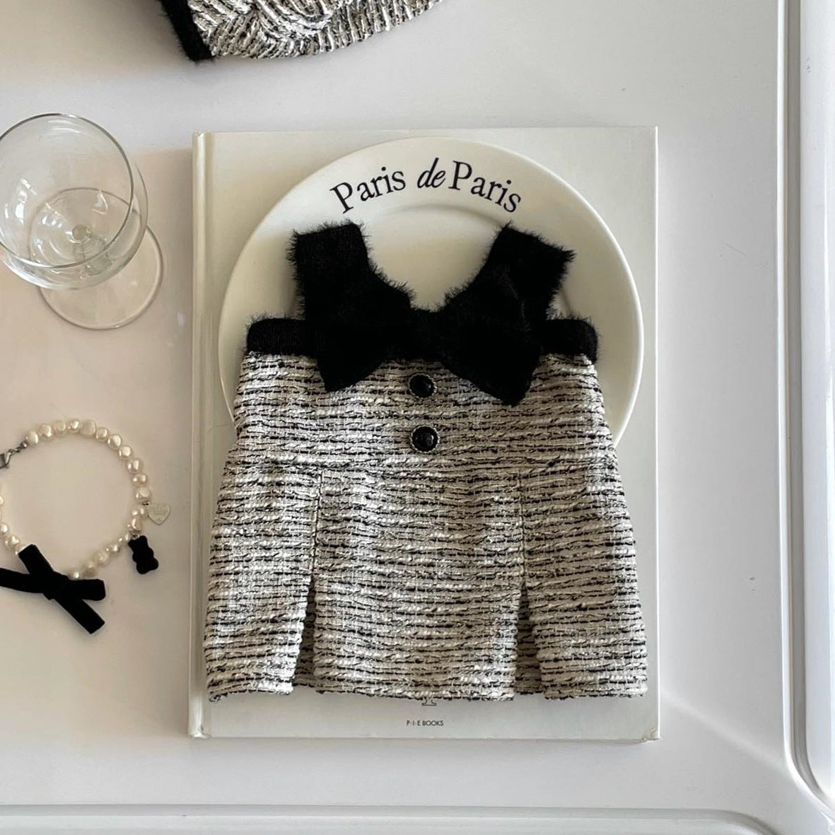 Elegant Tweed Pet Outfit