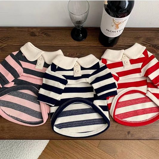 Striped Collar Dog T-Shirt