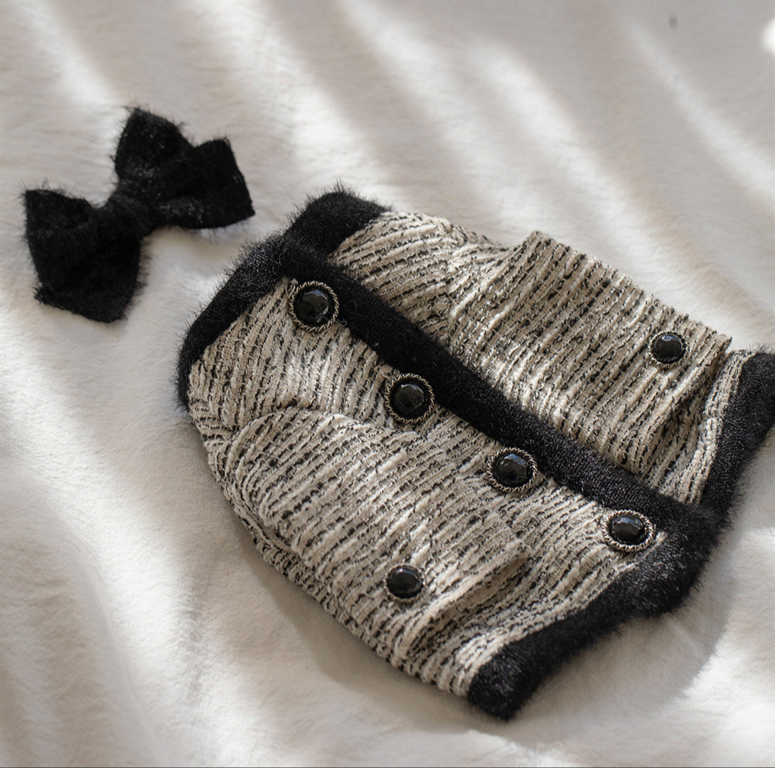 Elegant Tweed Pet Outfit