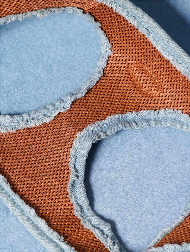 Denim Pet Harness Set