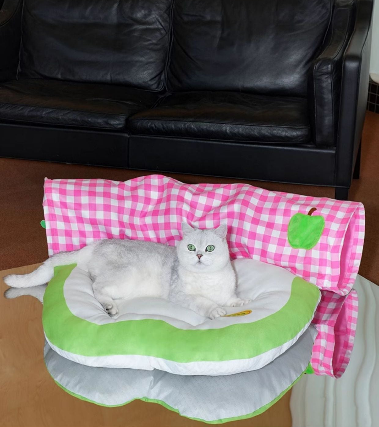 Zeze Green Apple Cat Tunnel All Seasons Universal Detachable Washable Tunnel Cat Nest Play and Rest One Refuge House