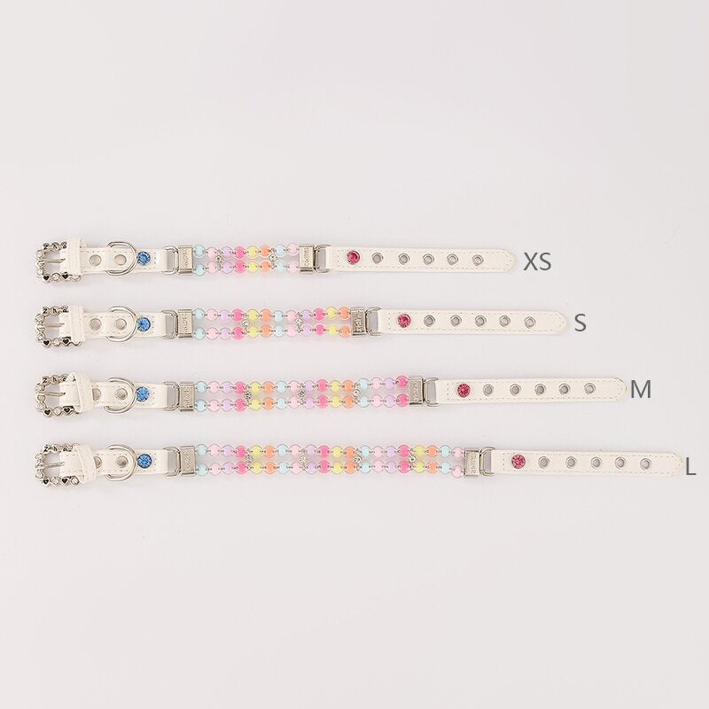 Pastel Colorful Beaded Pet Collar&Leash