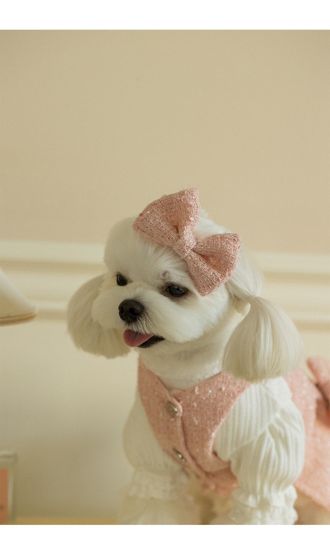 Elegant Tweed Pet Bow Accessory