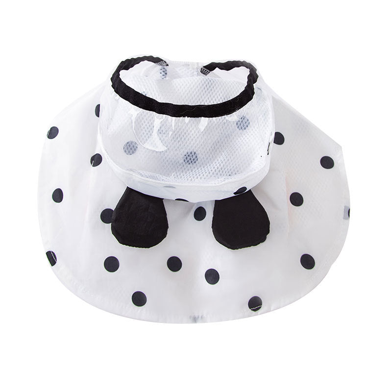 Polka Dot Bear Ears Dog Raincoat