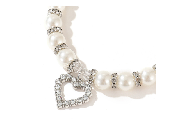Lovely Pearl Heart Pet Necklace