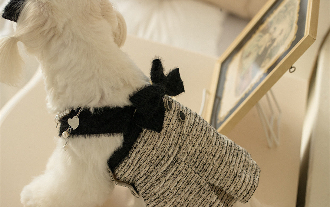 Elegant Tweed Pet Outfit