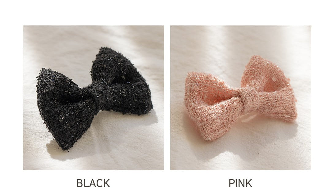 Elegant Tweed Pet Bow Accessory
