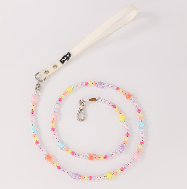 Pastel Colorful Beaded Pet Collar&Leash